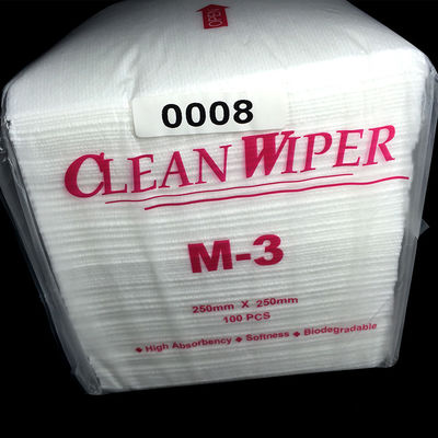 Limpiador de limpieza 100% del M-3 del recinto limpio sin pelusa del trapo 4-Folded del sitio limpio del poliéster