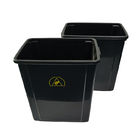 Cubo de la basura electrostático antiestático plástico negro del bote de basura de la caja de herramientas del recinto limpio/ESD