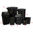 Cubo de la basura electrostático antiestático plástico negro del bote de basura de la caja de herramientas del recinto limpio/ESD