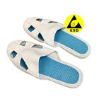 Zapatos de trabajo antistáticos ESD blancos de 4 agujeros de suela de PVC + zapatillas industriales superiores de PU