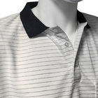 Camisetas ESD Blancas de 7 mm de rayas 99% Poliéster + 1% de seda conductiva de tejido de punto Camisetas POLO antiestáticas