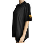 Unisex negro de las camisetas estáticas antis del ESD del algodón del 96% para el laboratorio del recinto limpio