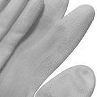 La yema del dedo blanca de la PU del poliéster cubrió resbalón anti de los guantes del funcionamiento de la seguridad