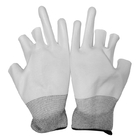 La media PU Palmfit de 3 fingeres cubrió guantes de la seguridad que la industria utiliza blanco