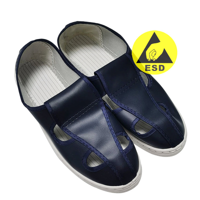 Zapatos de seguridad antiestáticos del PVC ESD de la protección cuatro agujeros azul marino