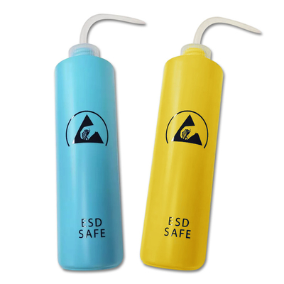 Uso industrial de dispensación seguro antiestático plástico de la botella del ESD del HDPE amarillo de la impresión