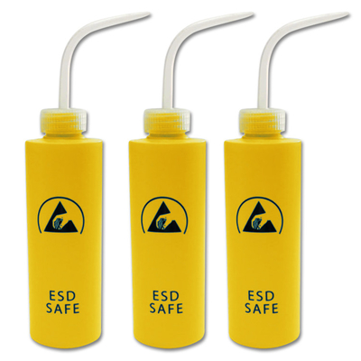 Uso industrial de dispensación seguro antiestático plástico de la botella del ESD del HDPE amarillo de la impresión