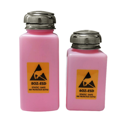 Botella segura estática anti del dispensador del ESD del rosa de 4OZ 6OZ 8OZ para el solvente