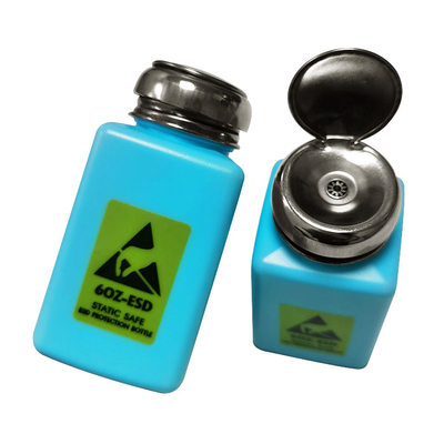 Azul solvente de la botella 6OZ del dispensador del ESD del alcohol plástico antiestático