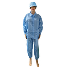 Traje ESD sin pelusa de poliéster a rayas azul de 5 mm para ropa de trabajo industrial