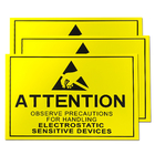 Rectángulo amarillo estático del tamaño los 20x30cm de la muestra del ESD del área de control de la atención para EPA
