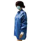 Puño estático anti del punto de la chaqueta del ESD del azul real para la industria de la microelectrónica