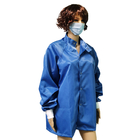 Puño estático anti del punto de la chaqueta del ESD del azul real para la industria de la microelectrónica