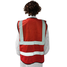Chalecos reflexivos de la seguridad de la alta visibilidad roja unisex con el bolsillo de la identificación