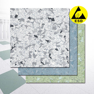 Recinto limpio que cubre la teja de suelo antiestática del vinilo del PVC del ESD 600*600mm*2m m