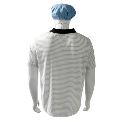Camisetas con rayas ESD de 7 mm de poliéster con tejido de seda conductiva Antiestática Camisetas POLO