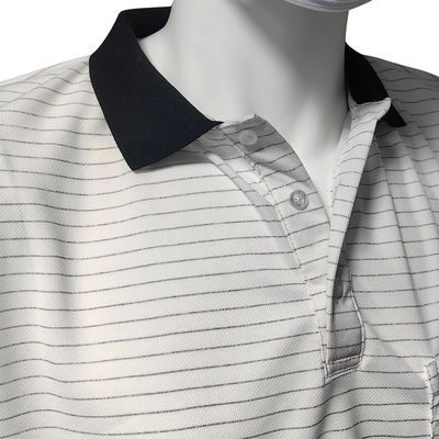 Camisetas con rayas ESD de 7 mm de poliéster con tejido de seda conductiva Antiestática Camisetas POLO