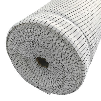 Tejido de poliéster tricotado ESD antistatico de 6 mm blanco con banda de 240 gramos