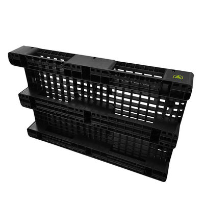 1200*800*140mm ESD para apilar paletas electrónicas de plástico negro para la industria