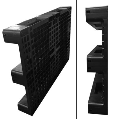 1200*800*140mm ESD para apilar paletas electrónicas de plástico negro para la industria