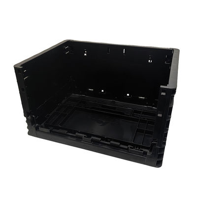 Cuadro plegable antistatico negro de plástico, caja de rotación plegable de plástico