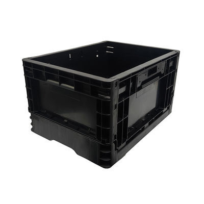 Cuadro plegable antistatico negro de plástico, caja de rotación plegable de plástico