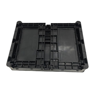 Cuadro plegable antistatico negro de plástico, caja de rotación plegable de plástico