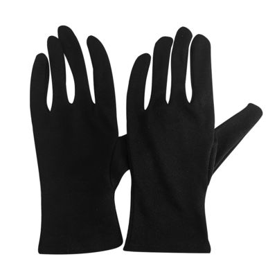 Guantes de algodón 100% negro Ceremonia Guantes transpirables humectantes absorbentes Uniformes
