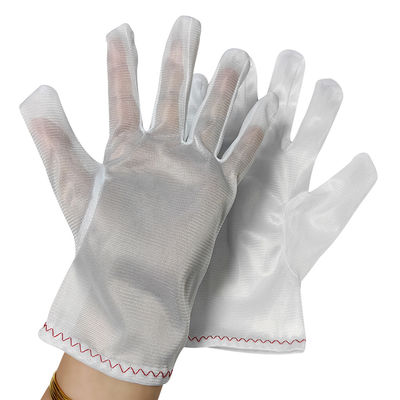 Guantes de trabajo de poliéster de cuarto limpio Guantes blancos libres de polvo Guantes 100% de poliéster Guante
