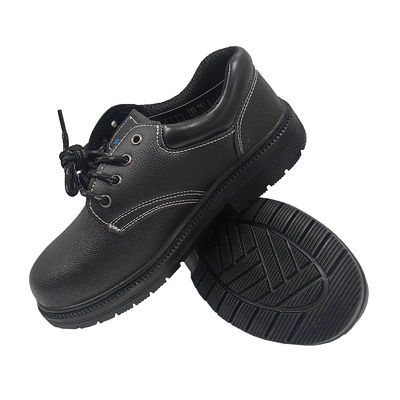Unisex Anti Smash zapatos de trabajo de construcción baja talla de acero suela media de caucho de acero dedo de pie de cuero zapatos de seguridad superior