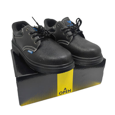 Unisex Anti Smash zapatos de trabajo de construcción baja talla de acero suela media de caucho de acero dedo de pie de cuero zapatos de seguridad superior