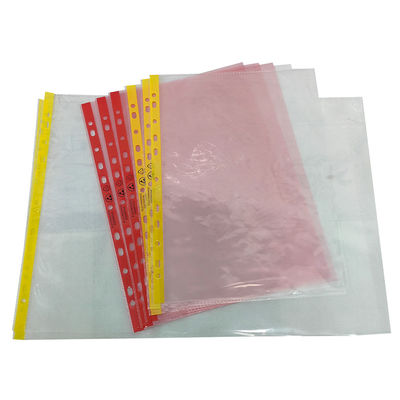 11 agujeros Bolsa de archivos de sala limpia rosa o amarilla A4 A3 Bolsa de documentos antiestática ESD libre de polvo