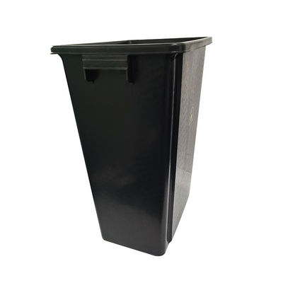 Contenedor de basura antistatico de plástico negro reciclado ESD para uso en salas limpias