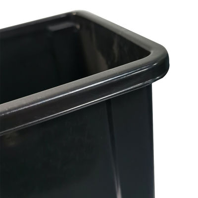 Contenedor de basura antistatico de plástico negro reciclado ESD para uso en salas limpias