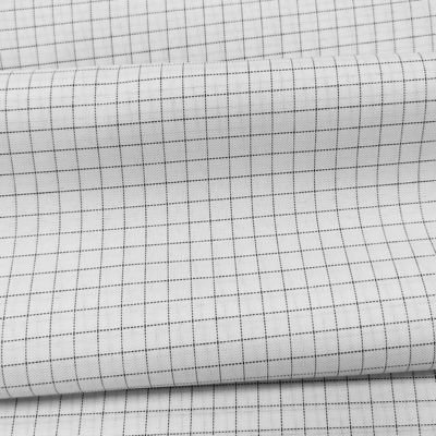 Blanco 7MM Grilla 65% Poliéster + 32% algodón + 2% fibra de carbono T / C ESD Tejido antiestático para ropa de sala limpia