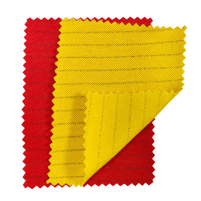 Tejido antistático de punto de PVC para camiseta de polo Esd Rojo Amarillo 260gm
