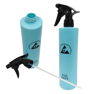Botella de pulverización de plástico azul antiestático de 500 ml Botella de pulverización de ESD lavable
