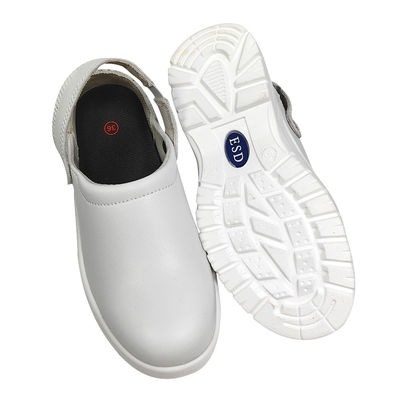 Zapatos de seguridad antiestáticos de ESD blancos con tapa de pie de acero para salas limpias libres de polvo