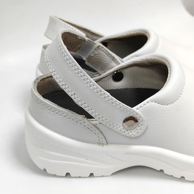 Zapatos de seguridad antiestáticos de ESD blancos con tapa de pie de acero para salas limpias libres de polvo