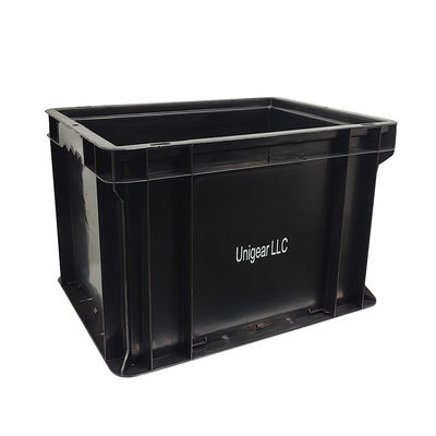 Esd caja de rotación antiestática gran caja negra de piezas de automóvil inyección moldeada de plástico caja de plástico antiestática