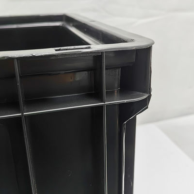 Esd caja de rotación antiestática gran caja negra de piezas de automóvil inyección moldeada de plástico caja de plástico antiestática