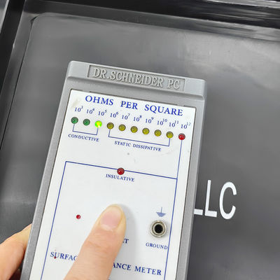 Esd caja de rotación antiestática gran caja negra de piezas de automóvil inyección moldeada de plástico caja de plástico antiestática