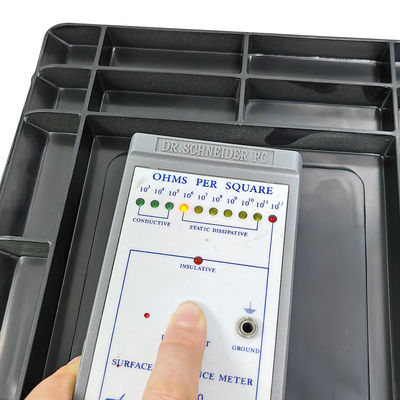 600*400*230mm Caja de plástico antistatico ESD negro de piezas electrónicas Caja de piezas electrónicas Caja antistatico para la industria electrónica