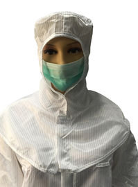 Casquillo estático anti Front Velcro Closure del mantón libre de polvo seguro de la ropa del ESD del poliéster
