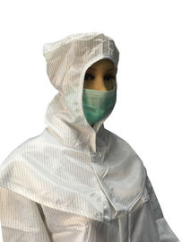 Casquillo estático anti Front Velcro Closure del mantón libre de polvo seguro de la ropa del ESD del poliéster