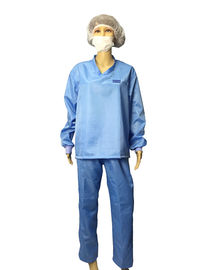 La chaqueta estática anti y los pantalones del poliéster seguro de la ropa del ESD del recinto limpio clasifican 1000 - 10000