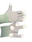 El top de la PU del ESD cubrió el trazador de líneas estático anti del poliéster de los guantes con el filamento del carbono hecho punto