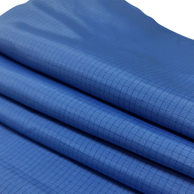 Azul 65% poliéster 32% algodón 2% de fibra de carbono ESD Tejido negro 4 mm de rejilla de cable conductor Rojo Tejido TC antiestático