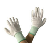 La palma blanca del poliuretano cubrió el guante inconsútil del trazador de líneas del poliéster de los guantes estáticos antis