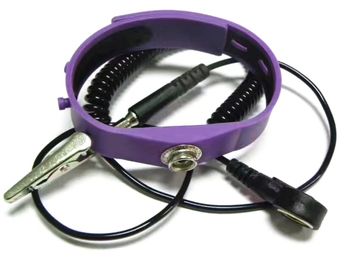 Amarillo azul rosado de la pulsera del silicio de la bobina del cordón del diámetro 2.5m m de la púrpura estática anti de la longitud los 2.4m